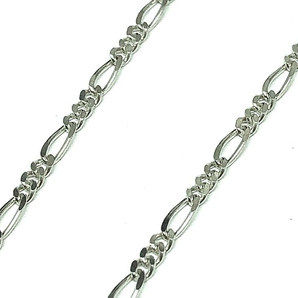 Super Fine - Italian Sterling Silver 1.7 mm Mini Figaro Link Chain Necklace 16" - Picture 6 of 7